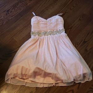 Pink tulle dress with sequins